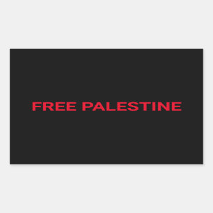 Free Palestine schwarz roter Zoll Text minimalisti Rechteckiger Aufkleber