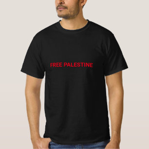 Free Palestine schwarz roter Zoll Text minimalisti T-Shirt