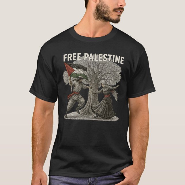 Free Palestine T-Shirt – Roots of Freedom (Vorderseite)