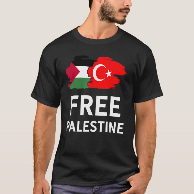 Free Palestine Turkish Turkey Support Palestinian T-Shirt (Vorderseite)