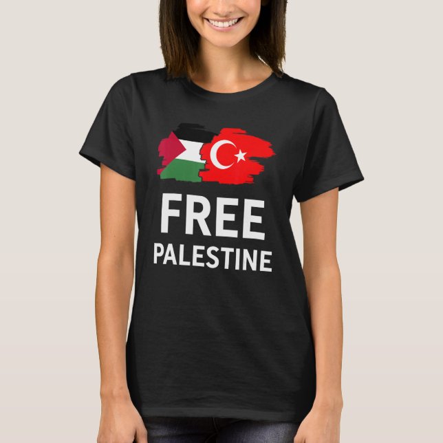 Free Palestine Turkish Turkey Support Palestinian T-Shirt (Vorderseite)