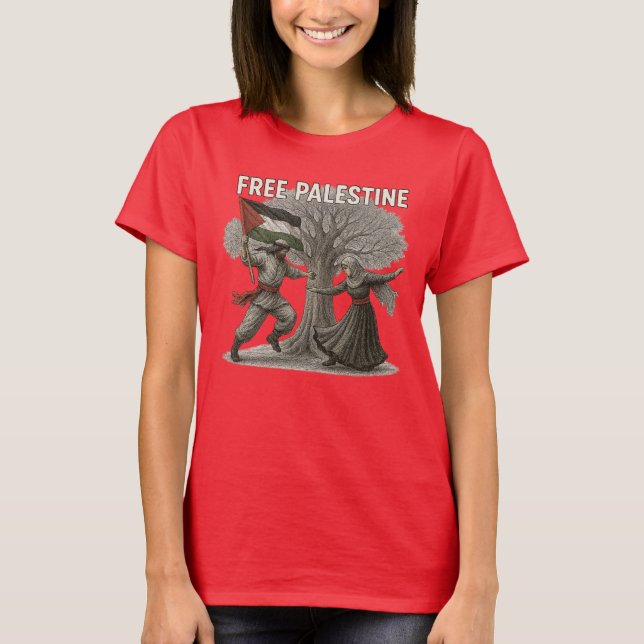 Free Palestine Women’s Tee – Strength & Roots (Vorderseite)
