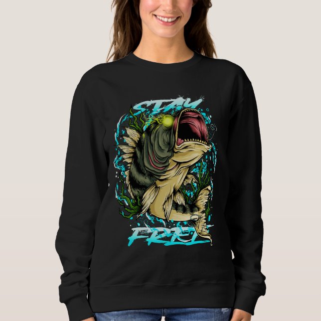 Free Pastel Goth Devil Fish Evil Eyes Demonic Symb Sweatshirt (Vorderseite)