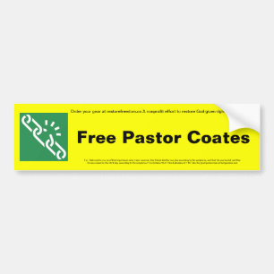 Free Pastor Coates Bumper Sticker Autoaufkleber