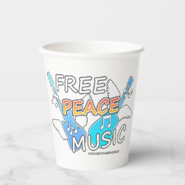 Free Peace Music Pappbecher
