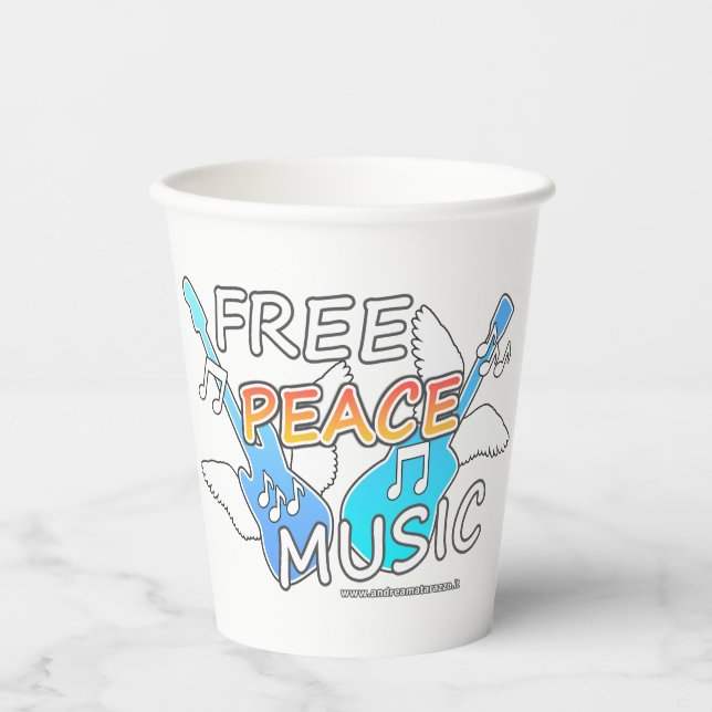 Free Peace Music Pappbecher (Vorderseite)