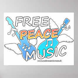 Free Peace Music Poster