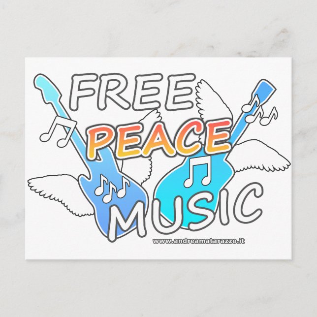 Free Peace Music Postkarte (Vorderseite)