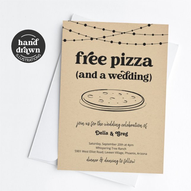 Free Pizza Funny Wedding Invitation Einladung (Von Creator hochgeladen)