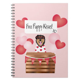 Free Puppy Kisses Valentine Dog Notizblock