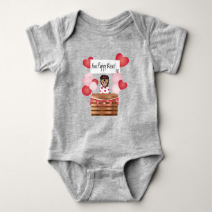 Free Puppy Kisses Valentine Dog Red Baby Strampler