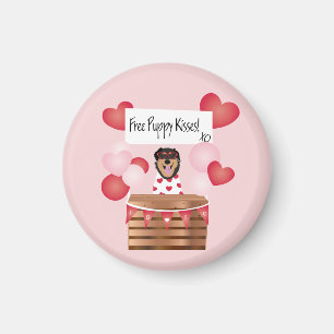 Free Puppy Kisses Valentine Dog Red Magnet