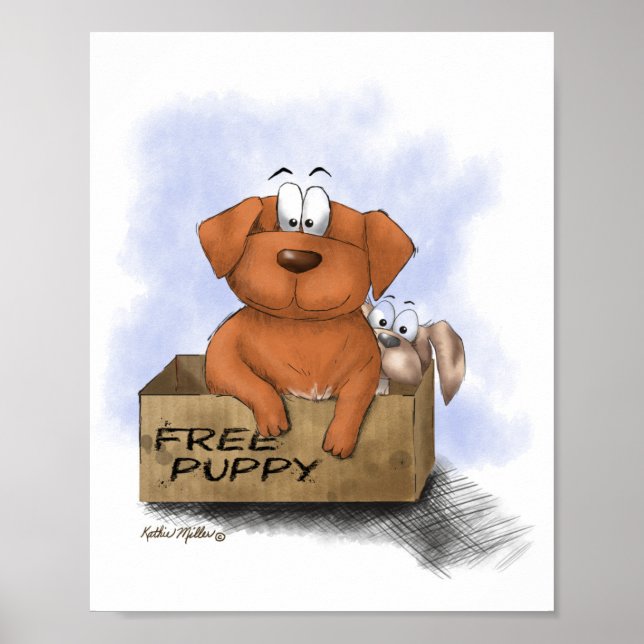Free Puppy Plus 1 Cartoon Poster (Vorne)