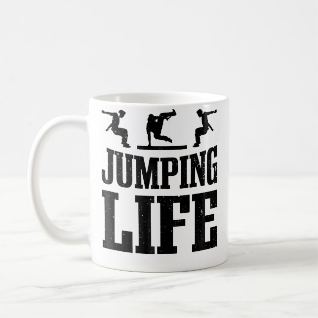 Free Runner Springt Leben Free Running Parkour Kaffeetasse (Links)