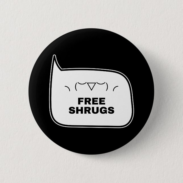 FREE SHRUGS Funny Kaomoji Japanische Emoticons 2 Button (Vorderseite)