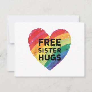 Free Sister Hugs LGBT Gay Lesbian Pride Month Rain