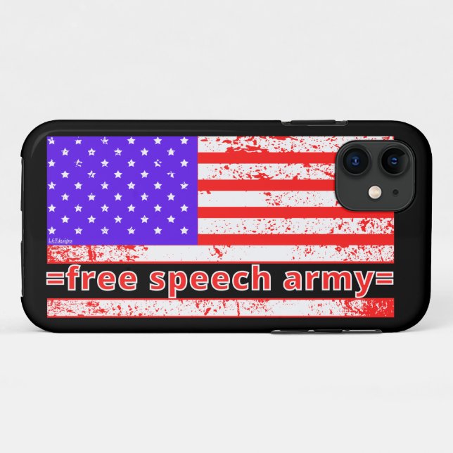 FREE SPEECH ARMY Not leidende amerikanische Flagge Case-Mate iPhone Hülle (Rückseite (Horizontal))
