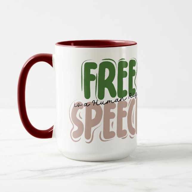 Free Speech Is a Human Right Mug Tasse (Links)
