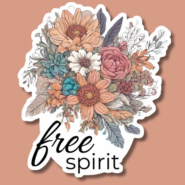 Free Spirit Bohemische Blume wasserdicht Aufkleber (Von Creator hochgeladen)