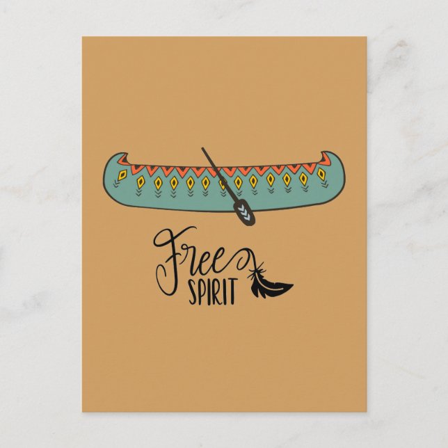 Free Spirit Canoe Postkarte (Vorderseite)