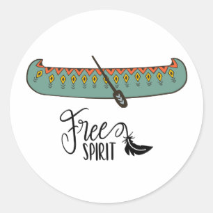 Free Spirit Canoe Runder Aufkleber