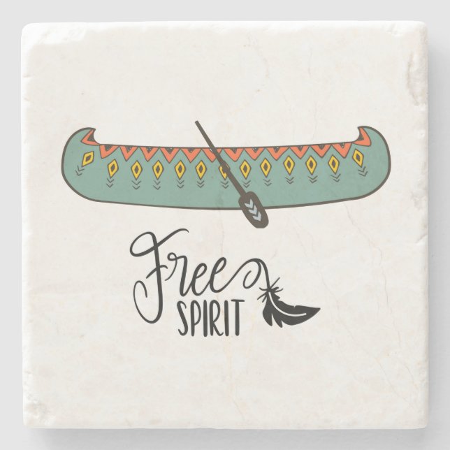 Free Spirit Canoe Steinuntersetzer (Vorderseite)