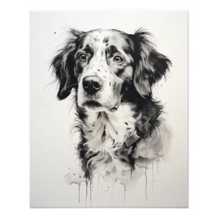 Free Spirit Dog Schwarz und Weiß Fotodruck