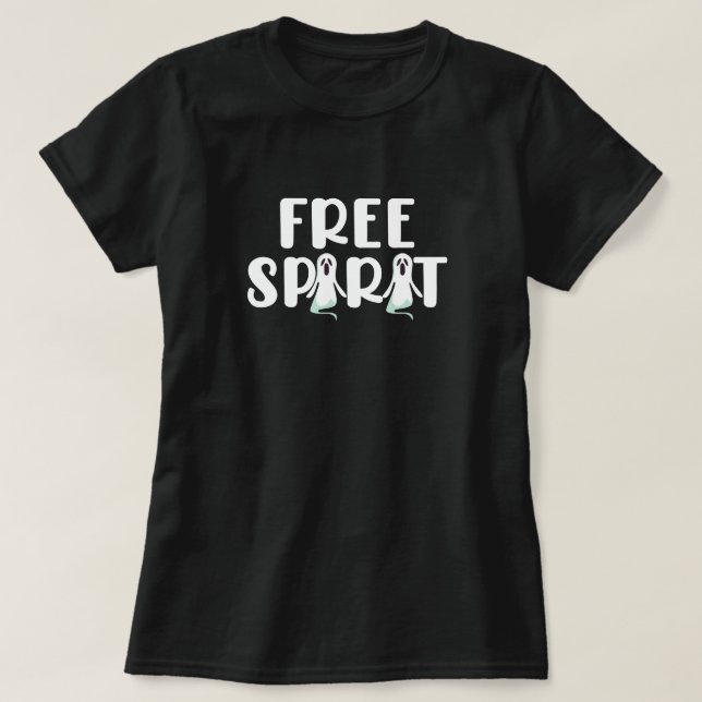 Free Spirit Halloween Ghost T - Shirt (Design vorne)