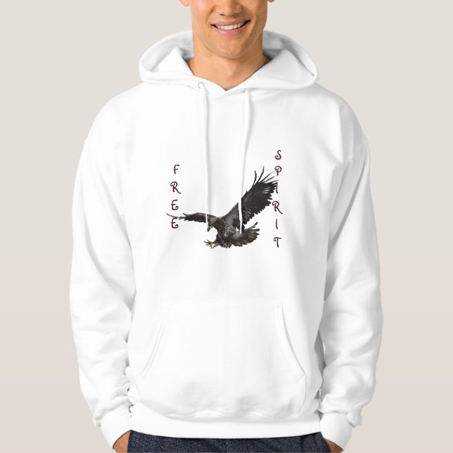 Free Spirit Landing Bald Eagle Wildlife Hoodie (Vorderseite)