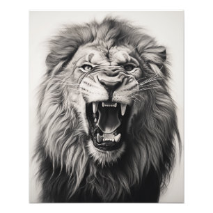 Free Spirit Lion Black and White Fotodruck