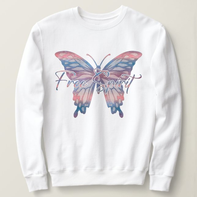 Free Spirit Mandala Butterfly Design Sweatshirt (Design vorne)
