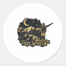 Free Spirit Mountain Moon Aufkleber
