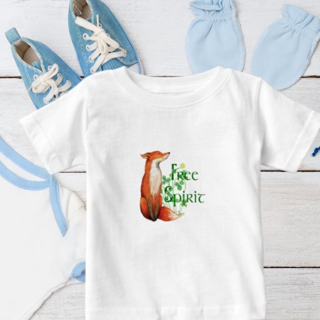 Free Spirit Niedlich Watercolor Fox Baby T-shirt (Von Creator hochgeladen)