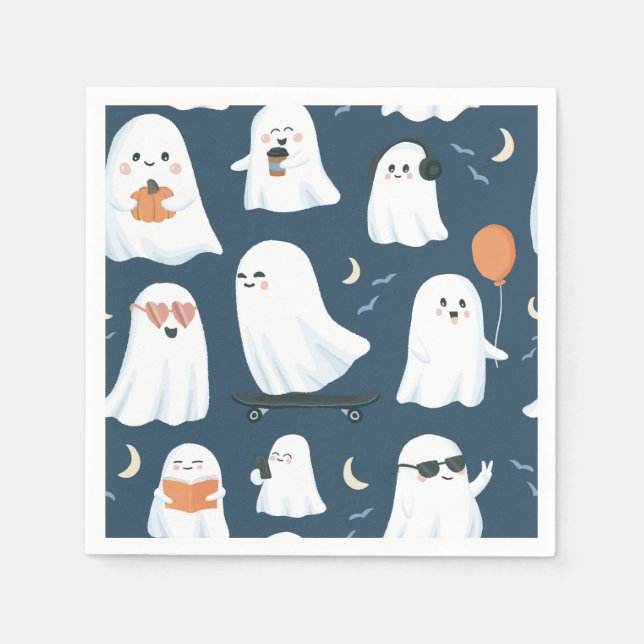 Free Spirits Ghost Paper Napkins - Halloween-Dekor Serviette (Vorderseite)