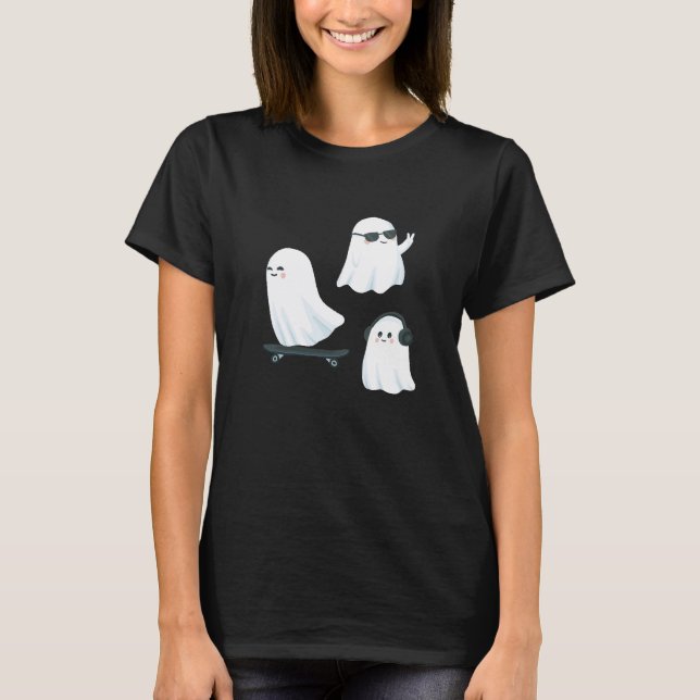 Free Spirits Ghost T - Shirt - Adult Halloween T-S (Vorderseite)