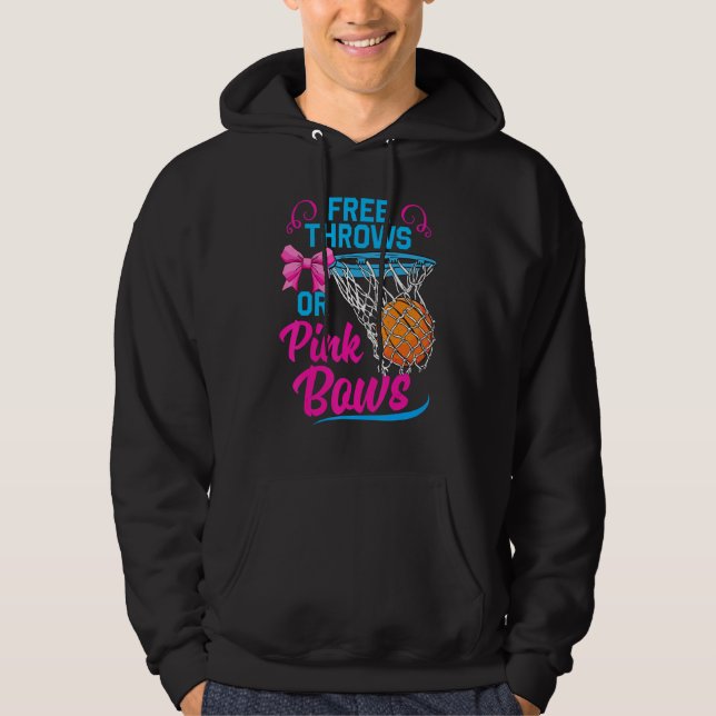 Free Throws or Pink Bows Pregnancy Cute For Girls  Hoodie (Vorderseite)