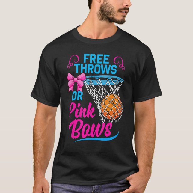 Free Throws or Pink Bows Pregnancy Cute For Girls  T-Shirt (Vorderseite)