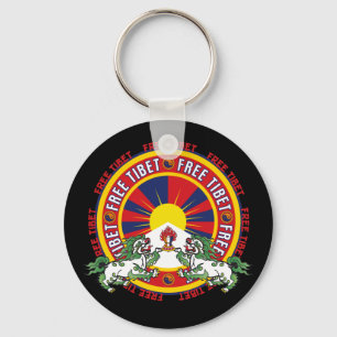 Free Tibet Round Logo Schlüsselanhänger