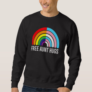 Free Tunt Hugs Rainbow Transgender Flag Lgbtq Gay Sweatshirt