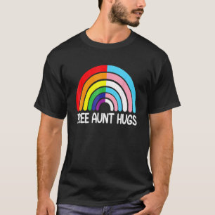 Free Tunt Hugs Rainbow Transgender Flag Lgbtq Gay T-Shirt
