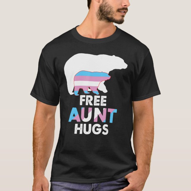 Free Tunt Hugs Transgender Rainbow Bar LGBT Prix T-Shirt (Vorderseite)