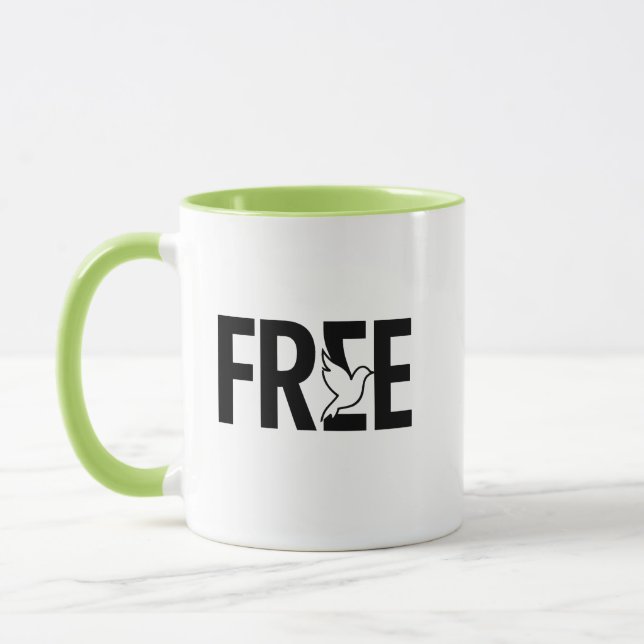 Free Typography Dove Symbol Design Tasse (Links)