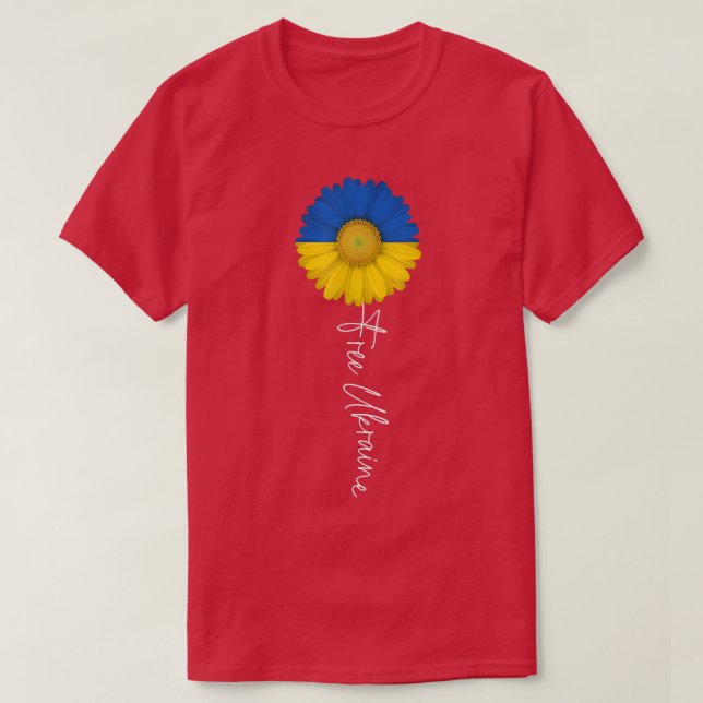 Free Ukraine Sun Blume Unterstützung Ukraine Ich S T-Shirt (Design vorne)