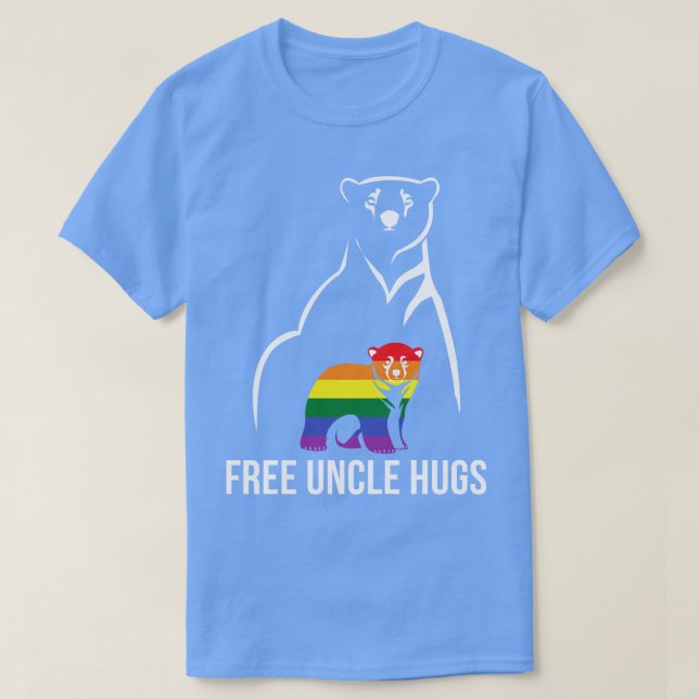 Free Uncle Hugs Gay Pride LGBT Rainbow Men T-Shirt (Design vorne)
