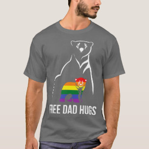 Free Vater Hugs Gay Pride LGBT Rainbow Men T-Shirt