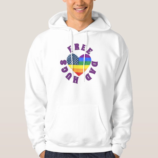 Free Vater Hugs Hoodie (Vorderseite)