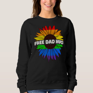 Free Vater Hugs Pride Sunflower Lgbtq Rainow Graph Sweatshirt