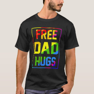 Free Vater Hugs Rainbow Lgbt Flag Pride Gefärbte K T-Shirt