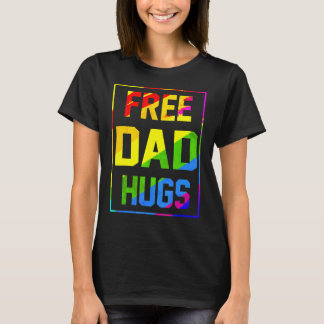 Free Vater Hugs Rainbow Lgbt Flag Pride Gefärbte K T-Shirt