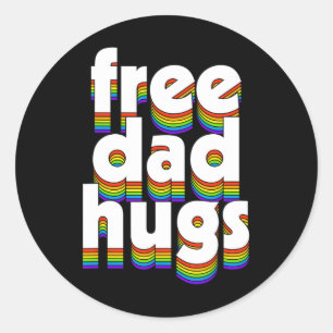 Free Vater Hugs Rainbow Liebe Ally Vathers Day Runder Aufkleber